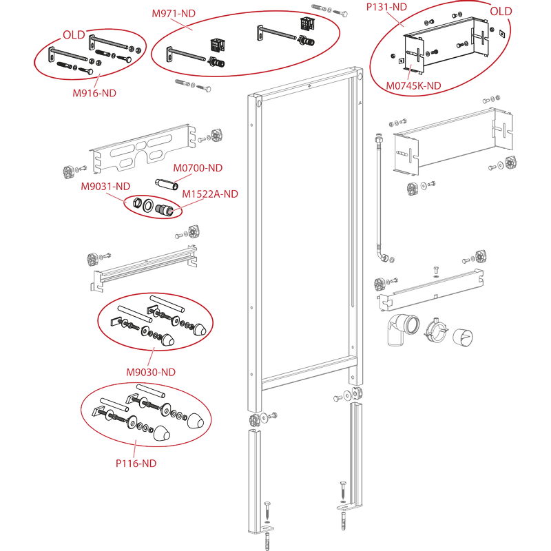 Montážní rám Alcadrain (Alcaplast) pro pisoár A107S/1120