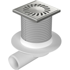 Podlahová vpusť boční s&nbsp;límcem PVB50 N L1 DN50 100&nbsp;x&nbsp;100&nbsp;mm nerezová mřížka 411 L