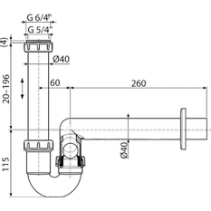 Sifon pro odkapávající kondenzát Alcadrain (Alcaplast) DN40 AKS3