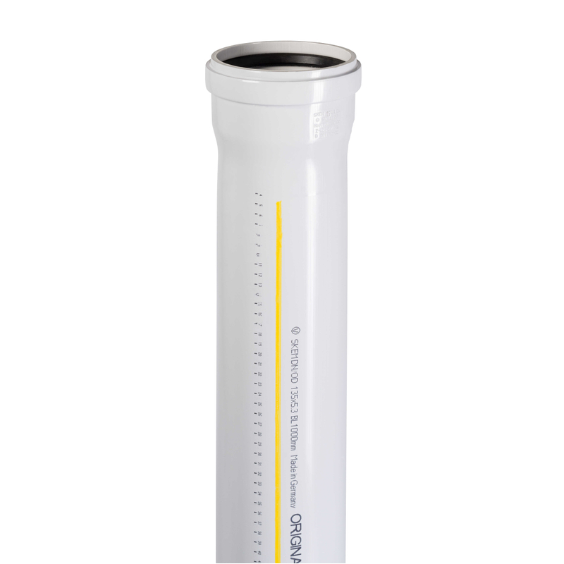 Trubka odpadní hrdlová odhlučněná Osma Skolan Safe SKEM DN 135 x 5,3 x 1000 mm, světle šedá