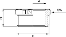 241 Redukce MF 1˝ x 1/2˝ mosaz EM