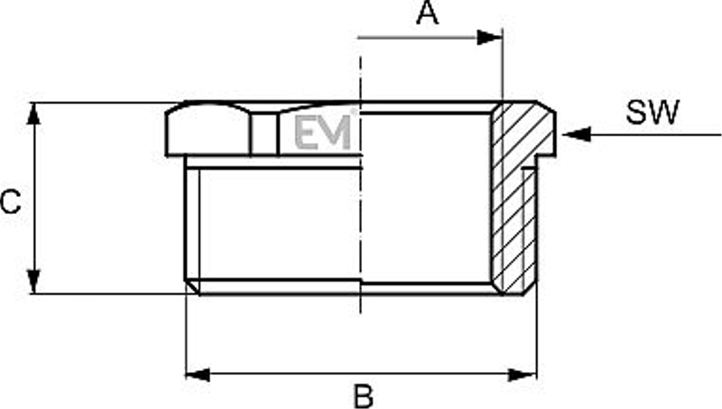 241 Redukce MF 1˝ x 3/4˝ mosaz EM