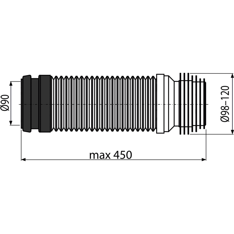 Koleno odpadu Alcadrain (Alcaplast) DN90/110 flexi M9006