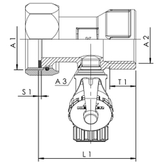 Šroubení s vnitřním závitem z červeného bronzu Kemper, s vypouštěním, DN 40