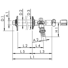 Nezámrzná venkovní armatura Kemper FROSTI, s nástrčným klíčem, kompletní set, DN 15
