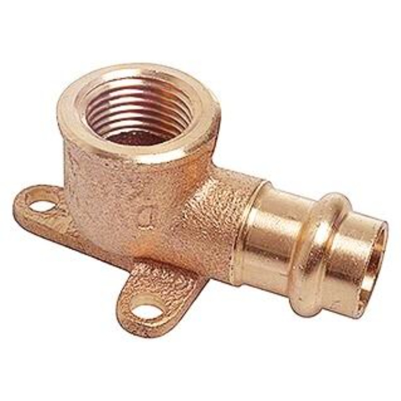 Nástěnné koleno 90° červený bronz P4471G Press 22 x 3/4˝ IG
