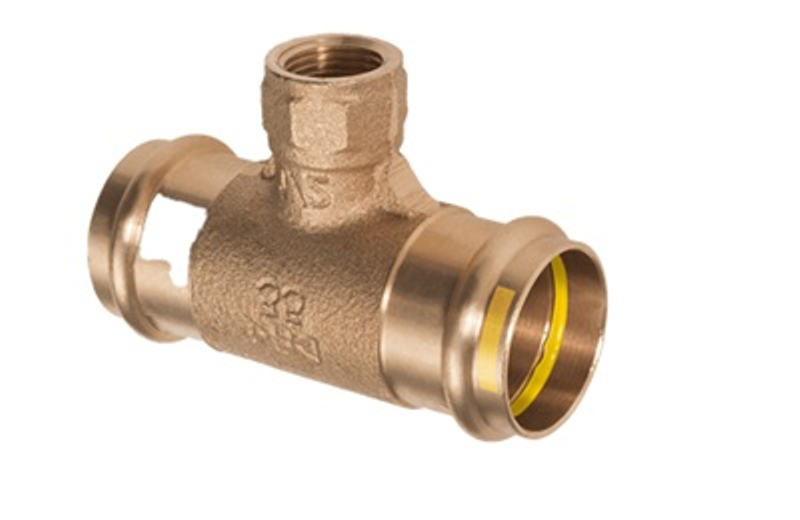 Tkus s vnitřním závitem Cu PG4130G Press Gas 22 x 1/2˝ x 22 mm