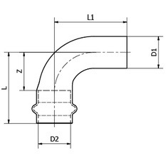 Oblouk jednostranný Conex Cu PG5001 IA Press Gas d35/90°