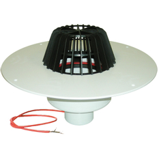 Střešní vtok HL Hutterer & Lechner, DN160 se svislým odtokem, s PVC izolační přírubou, s elektrickým ohřevem(10-30W, 230V). Pro měkčené PVC hydroizolační fólie. Záchytný koš standardní i plochý