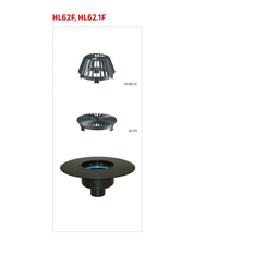Střešní vtok HL Hutterer & Lechner, DN110 se svislým odtokem, s PP izolační přírubou, s elektrickým ohřevem(10-30W, 230V). Pro TPO, FPO hydroizolační fólie. Záchytný koš standardní i plochý