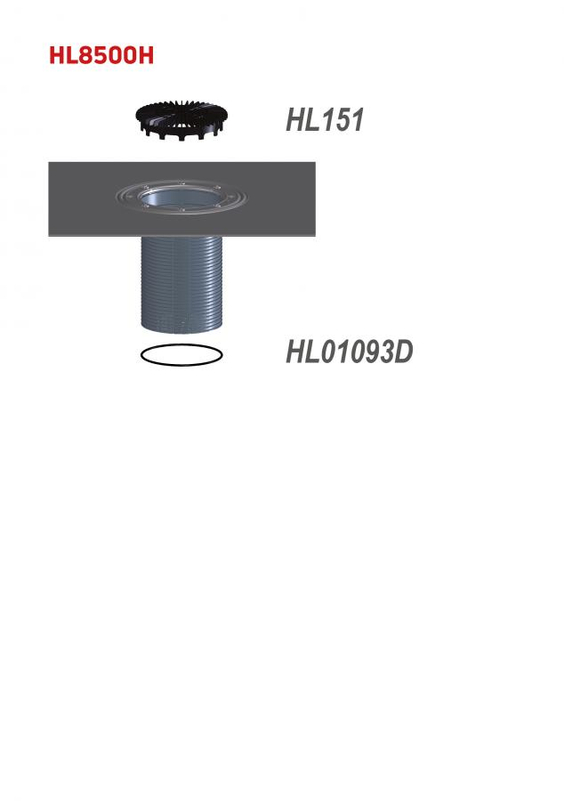 Nástavec pr.146mm s asfaltovou manžetou, vhodný pro série HL3100 a HL5100 HL Hutterer & Lechner