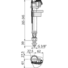 Napouštěcí ventil Alcadrain (Alcaplast) spodní A17-3/8