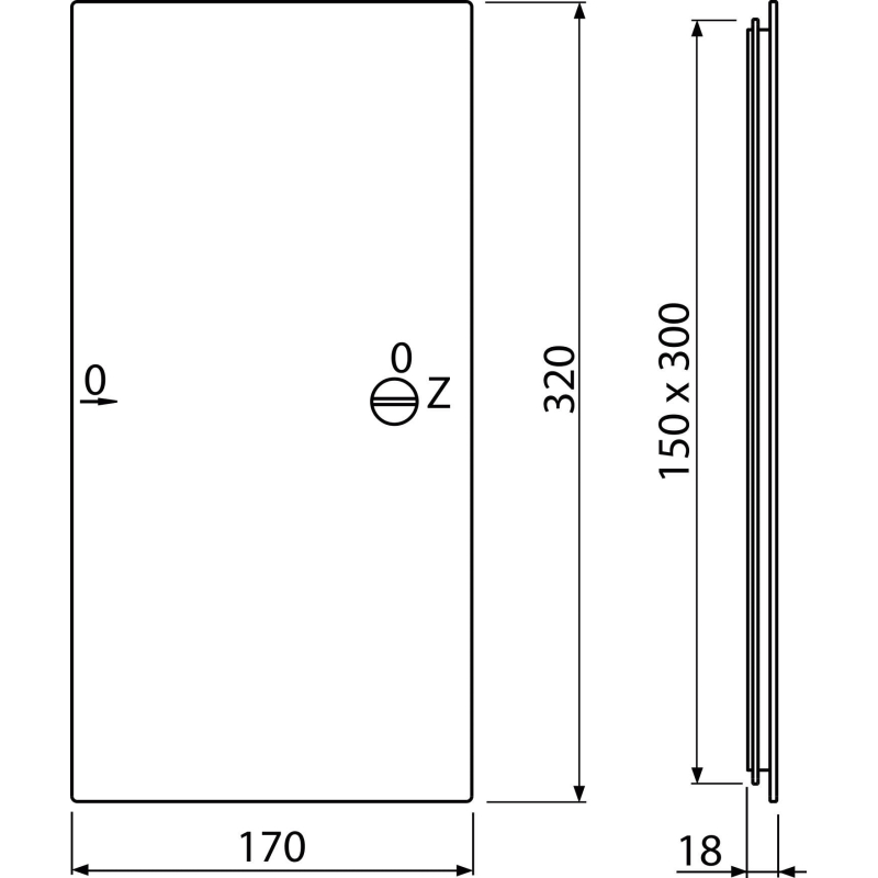 Vanová dvířka Alcadrain (Alcaplast) 150 x 300, bílá AVD002