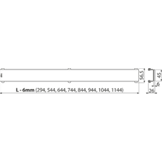 GLASS - Rošt Alcadrain (Alcaplast) pro liniový podlahový žlab, sklo-bílá GL1200-650
