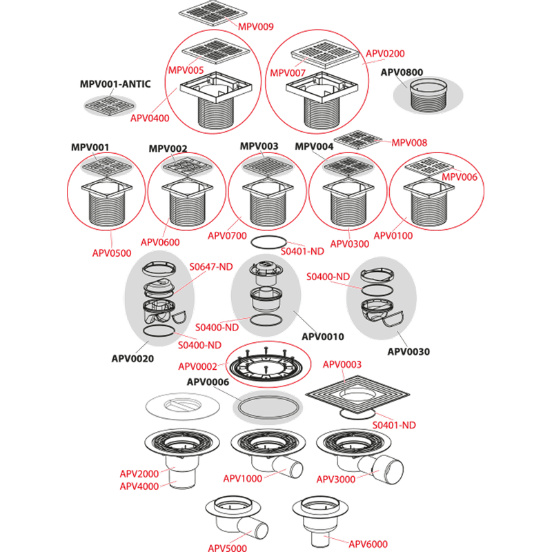 Podlahová vpust Alcadrain (Alcaplast) 105 x 105/50/75 mm přímá, mřížka nerez, nerezová příruba a límec 2. úrovně izolace, kombinovaná zápachová uzávěra SMART APV2324