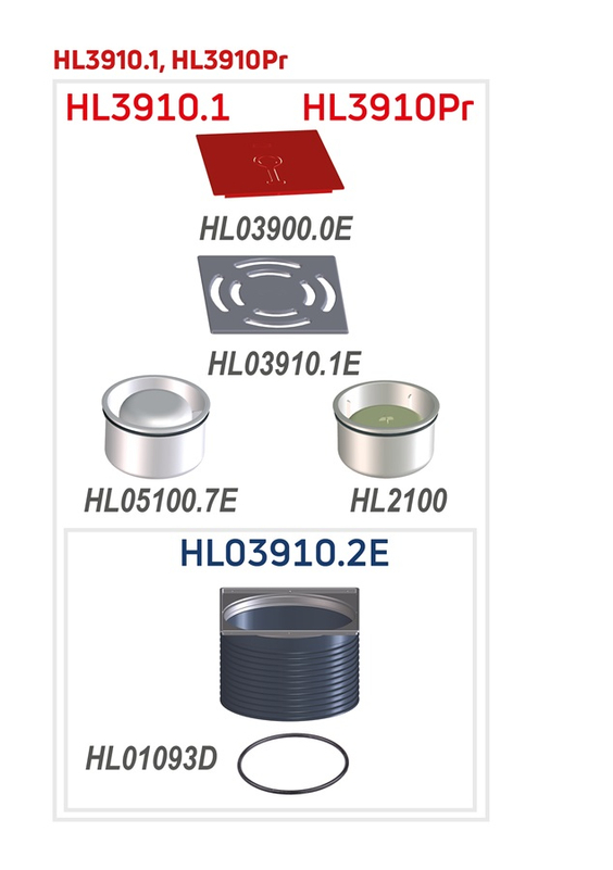 Nástavec HL Hutterer & Lechner, d 146mm/ nerez 145x145mm/ nerez 138x138mm, ZU standard - vodní