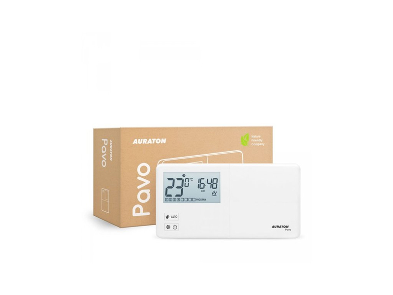 Termostat s týdenním programem Auraton Pavo (2030), 8 teplot, bílá