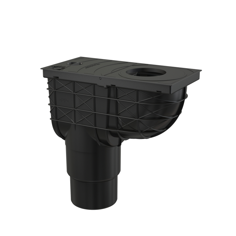 Univerzální lapač střešních splavenin Alcadrain (Alcaplast) 300 x 155/125/110 mm přímý, černá AGV4