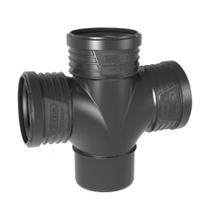 Odbočka dvojitá odpadní odhlučněná Wavin SiTech+ STDV 87°, DN 110 x 110, černá