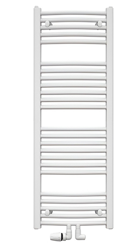 Těleso koupelnové trubkové Koralux Rondo Comfort KRTM 900/450, výkon 369 W, středové připojení, barva silber RAL 9006