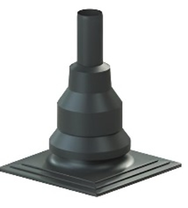Komínová hlavice pevná (komplet) Almeva Starr DN 60, černá, plast
