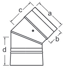Koleno 45° Almeva LAB DN 80/125, černá