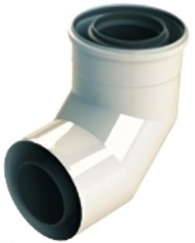 Koleno 87° Almeva LIL DN 60/100, černá