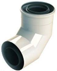 Koleno 87° Almeva LIL DN 60/100, černá