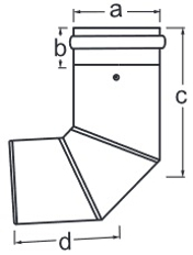 Koleno 87° Almeva LIL DN 80/125, černá