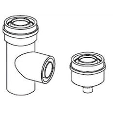 T-Kus s uzávěrem a zátkou Almeva AL2 DN 60/100, černá