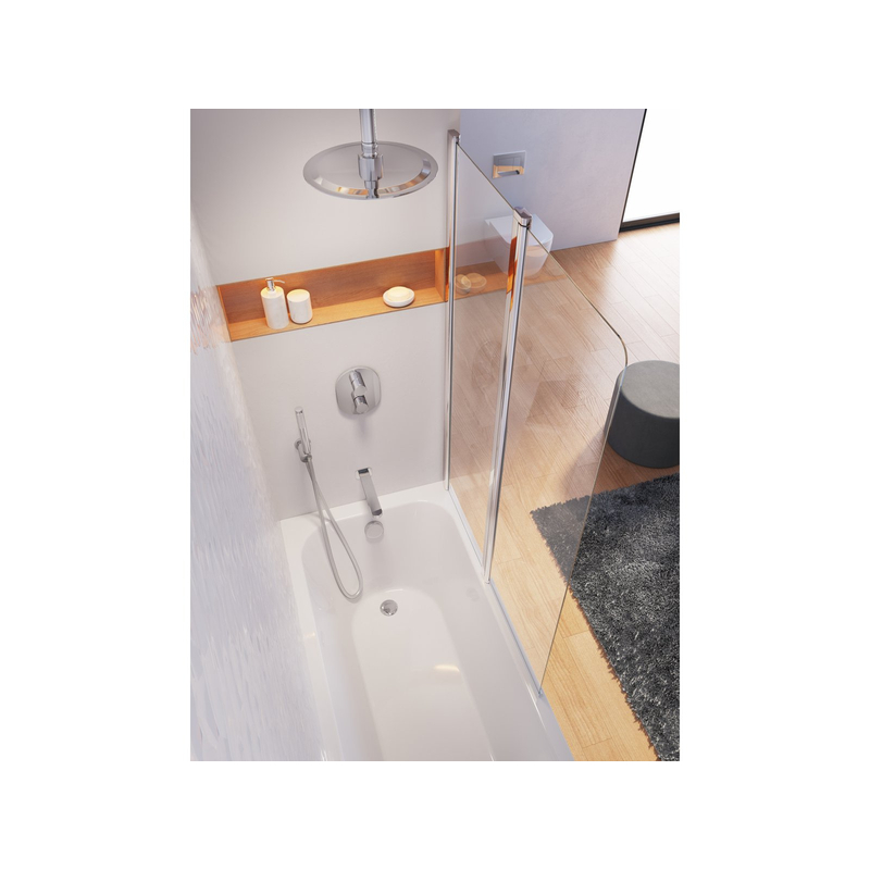 Vanová zástěna Ravak CVS2 100 L, lesk+transparent
