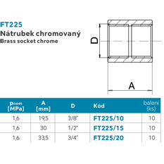 Nátrubek chromovaný 1/2˝
