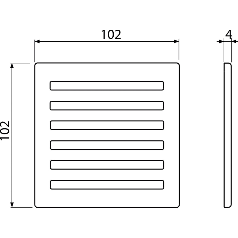 Designová mřížka Alcadrain (Alcaplast) 102 x 102 mm nerez MPV003
