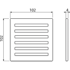 Designová mřížka Alcadrain (Alcaplast) 102 x 102 mm nerez MPV003