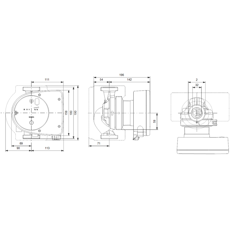 Čerpadlo oběhové Grundfos MAGNA1 32-60 180 1x230V PN10