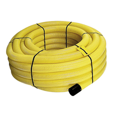 Drenážní trubka celoperforovaná PVC-U FF-Drän, DN50, žlutá, návin 50 m