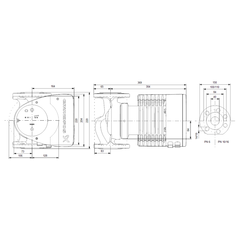 Čerpadlo oběhové Grundfos MAGNA1 40-80 F 220 1x230V PN6/10