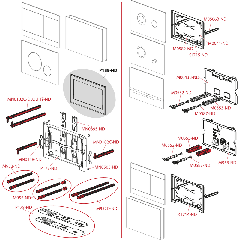 Ovládací tlačítko Alcadrain (Alcaplast) pro předstěnové instalační systémy, aluno x -mat AIR