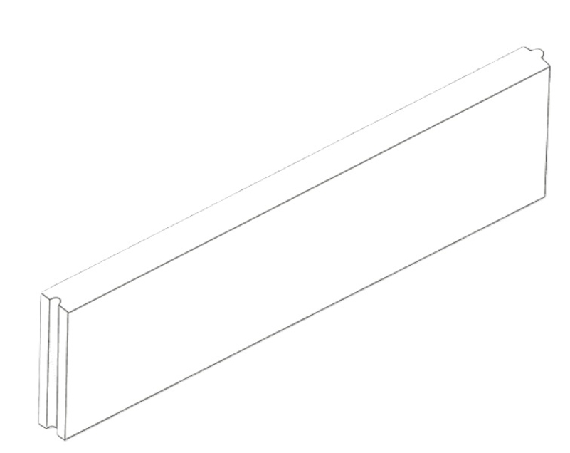 Obrubník záhonový kulatý se zámkem Ferobet, 100 x 5 x 20 cm, přírodní