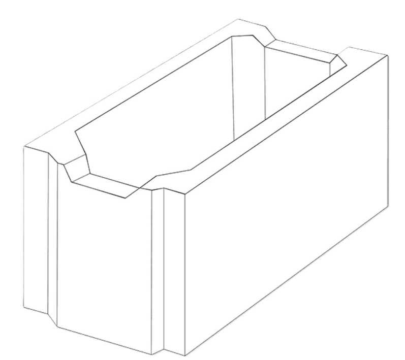 Ztracené bednění Ferobet, 50 x 20 x 25 cm, přírodní