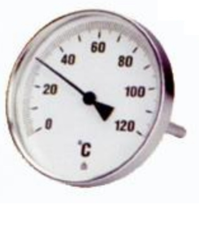 Teploměr bimetalový TR 100 s ochrannou jímkou pr. 100mm stonek dozadu 160 mm -30 + 50°C