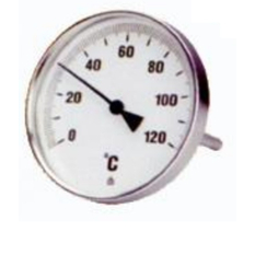 Teploměr bimetalový TR 100 s ochrannou jímkou pr. 100mm stonek dozadu 160 mm -30 + 50°C