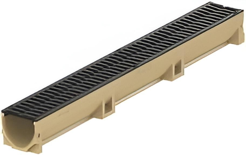 Žlab odvodňovací polymerbetonový ACO Euroline s plastovým rošten Microgrip, délka 1000 mm