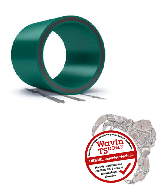 Trubka kanalizační tlaková PE Wavin TS DOQ SDR17, d 225 x 13,4 mm (tyč 12 m), zelená