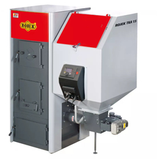 Kotel automatický na pelety a hnědé uhlí Rojek TKA 15, 4,1 - 15 kW, 5. třída dřevěné pelety, 4. třída hnědé uhlí, pravý