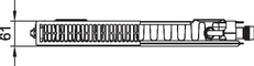 Radiátor Kermi Profil-V FTV 11 pravý 300 x 800 mm, 441 W, bílý