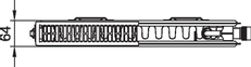 Radiátor Kermi Profil-V FTV 12 pravý 900 x 400 mm, 689 W, bílý