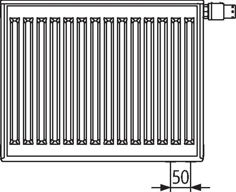 Radiátor Kermi Profil-V FTV 22 pravý 600 x 600 mm, 1000 W, bílý