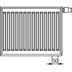 Radiátor Kermi Profil-V FTV 22 pravý 600 x 700 mm, 1166 W, bílý