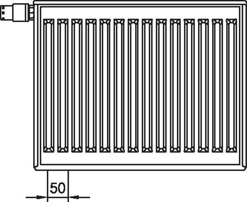 Radiátor Kermi Profil-V FTV 33 levý 300 x 1600 mm, 2080 W, bílý